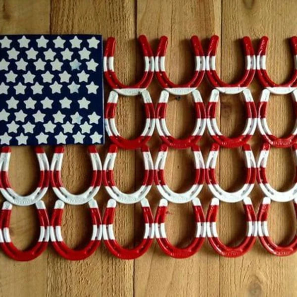Horse Shoe American Flag